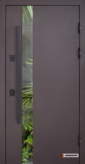 Входная дверь Nordi Glass 506 Abwehr металл покраска RAL 8019T / слоновая кость супермат