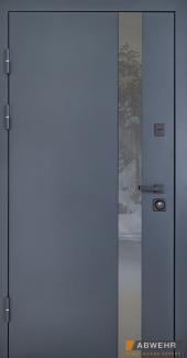 Входная дверь Nordi Glass 506 Abwehr металл покраска RAL 7021T / белый Vinorit