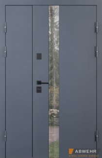 Входная дверь Nordi Glass 506 1200 мм Abwehr металл покраска RAL 7021T / белый Vinorit
