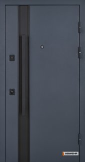 Входная дверь Pulse 591 Abwehr металл покраска RAL 7021T / белый Vinorit
