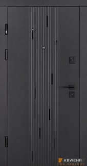 Входная дверь Simfonia 576/584 Abwehr черная шагрень / кашемир супермат