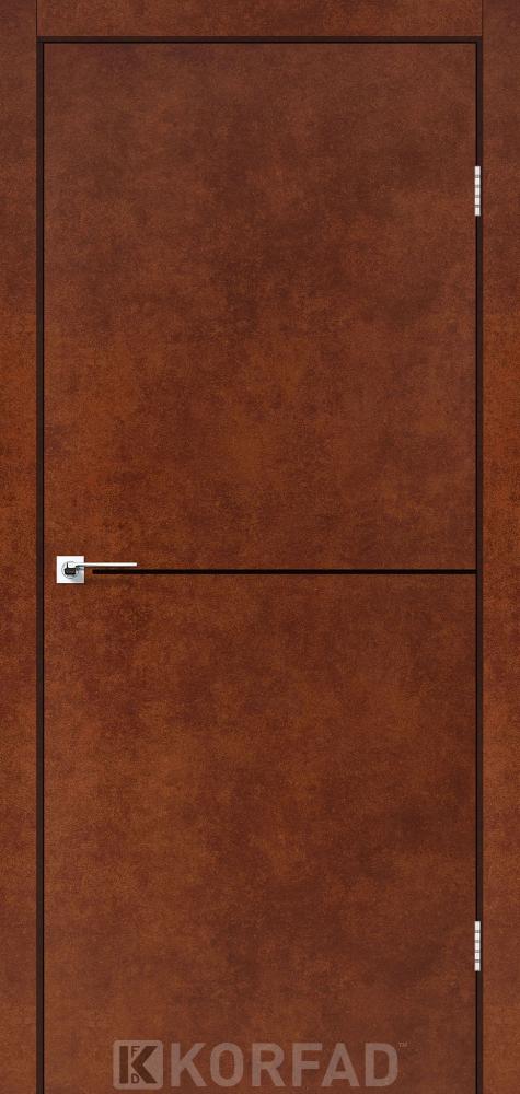 Двери Deco Loft Plato DLP-01 Корфад сталь кортен молдинг черный