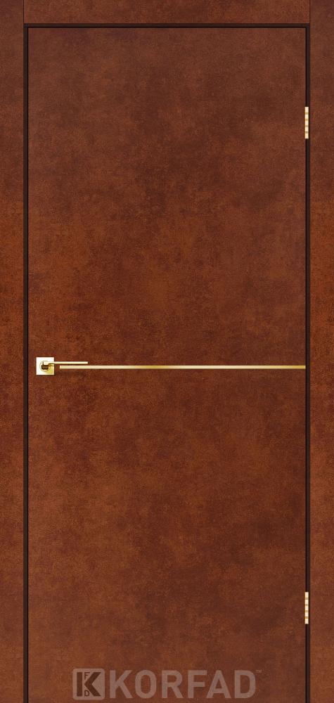 Двери Deco Loft Plato DLP-01 Корфад сталь кортен молдинг золото