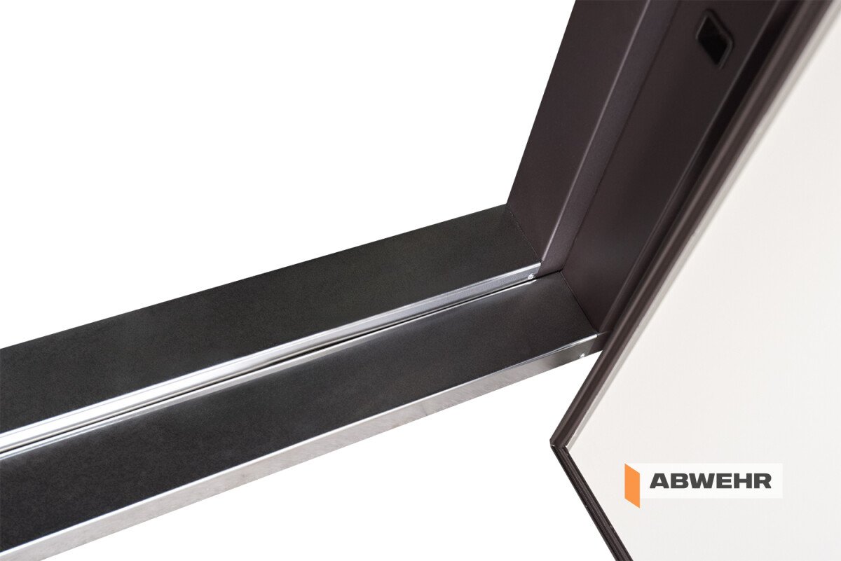 Вхідні двері Nordi Glass 506 Abwehr метал фарбування RAL 8019T / слонова кістка супермат