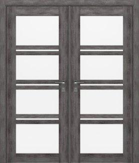 Двери двустворчатые Modern Quadro Родос дуб шале графит