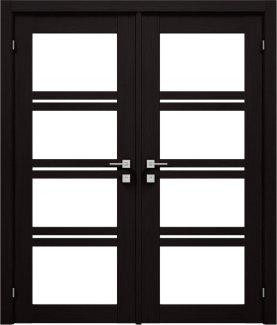 Двери двустворчатые Modern Quadro Родос венге шоколадный