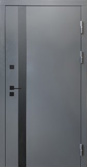 Входная дверь Вега Форт-М металл 7024 / МДФ оксид тёмный