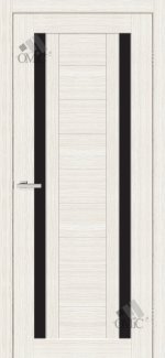 Двері Deco 02  дуб bianco скло чорне