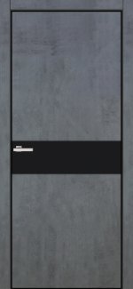 Двери FLAT 13H Омис цемент темный / черный браш