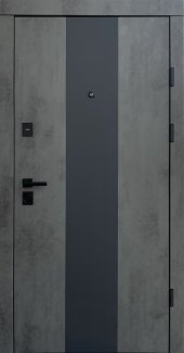Входная дверь Трейси-М/Гладь Qdoors оксид тёмный / бетон снежный