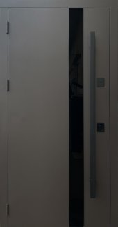 Входная дверь Стрит-3К Элегант Qdoors металл антрацит 8019 / МДФ дуб темный
