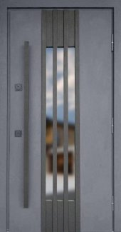 Входная дверь Референс Стронг антрацит песок / белый атлас vin