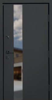 Входная дверь Вест Стронг тёмный серый песок / антрацит vin