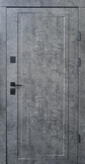 Вхідні двері Ультра Міроу Qdoors мрамор темний / біла емаль + дзеркало