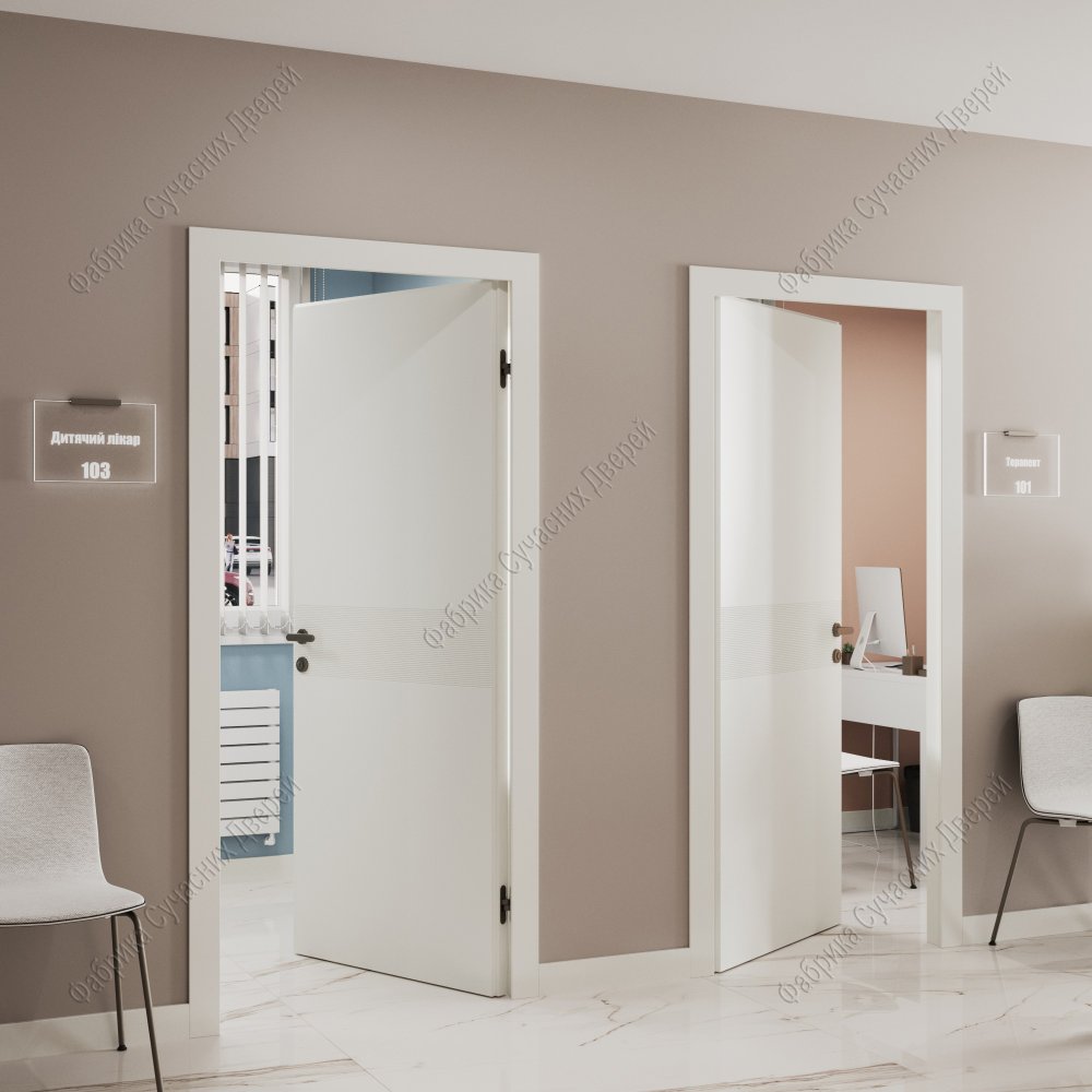 Двері М-03 INSIDE Фабрика Сучасних Дверей RAL 9003 білий мат